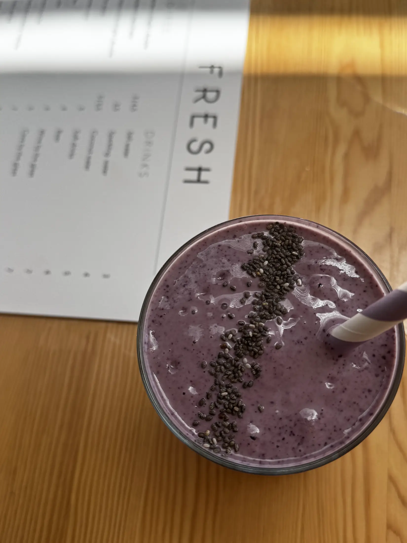 Breakfast smoothie con semillas de chía en Fresh Ibiza